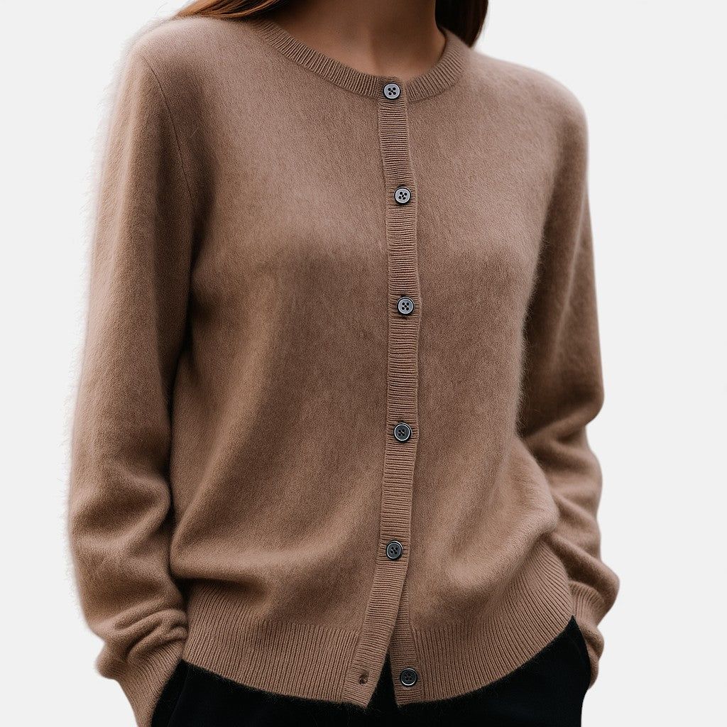 Charlotte | Women's Mink Cashmere Button-Up Sweater