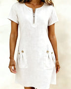 Katja | Women's A-Line Short Sleeve Midi Dress