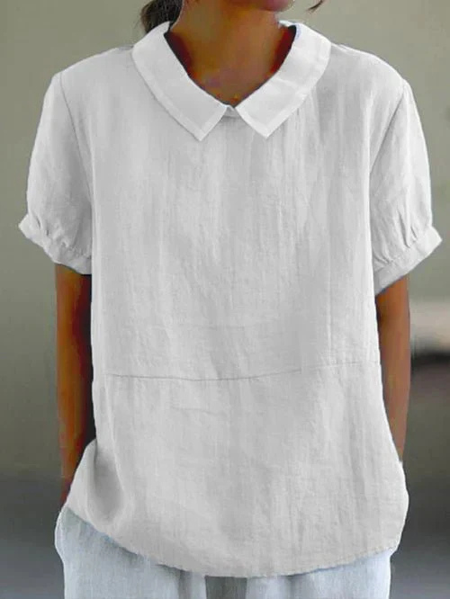 Willow | Women's Peter Pan Collar Short Sleeve Blouse