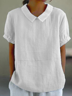 Willow | Women's Peter Pan Collar Short Sleeve Blouse