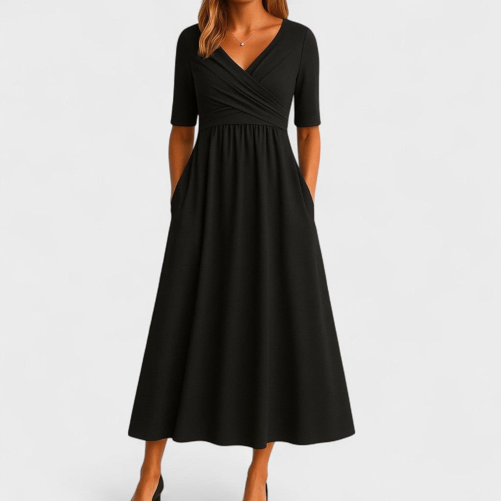 Georgina | Women's Pleated Wrap Midi Dress