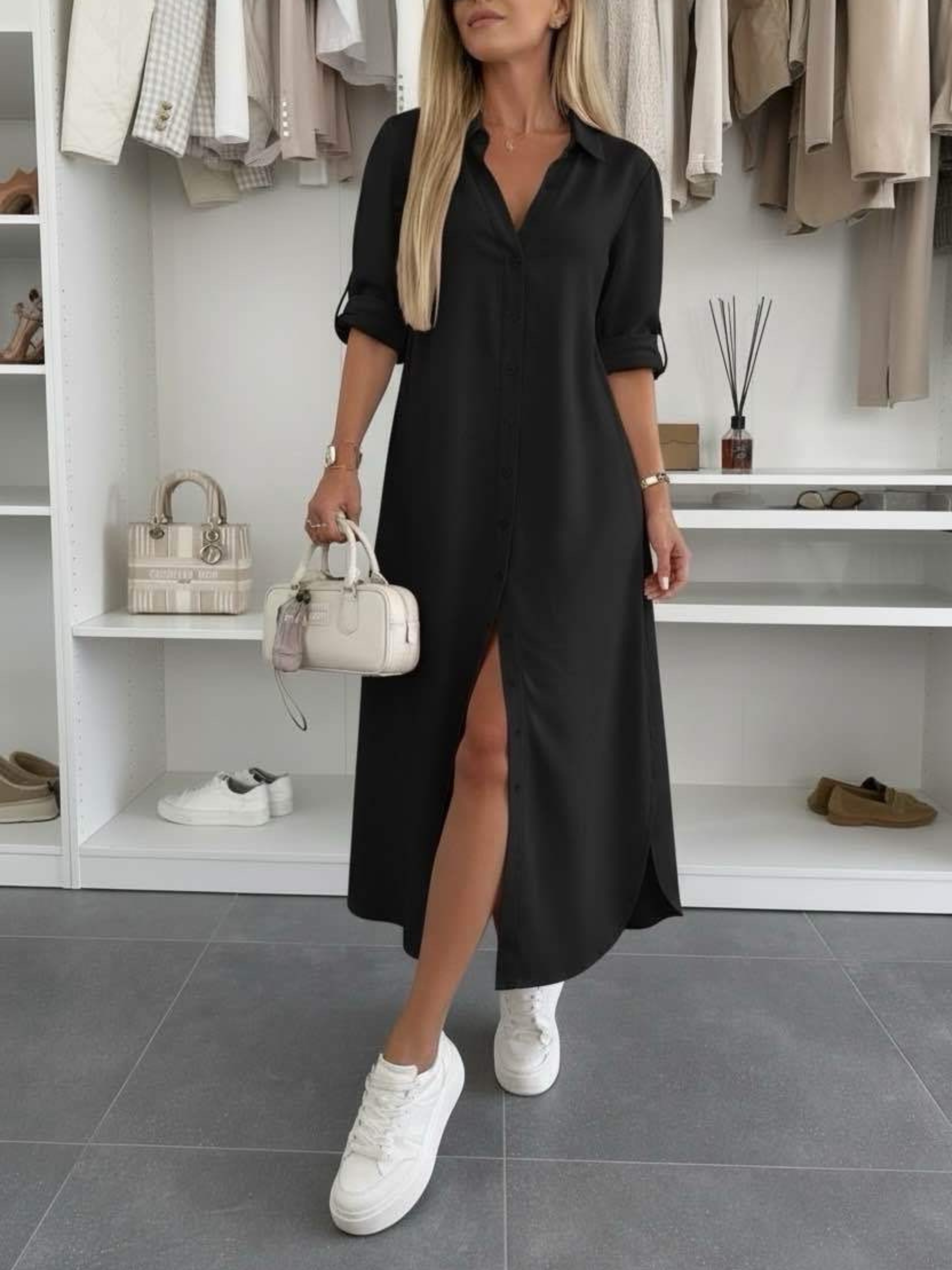 Luna | Women's Button Front Shirt Dress – Weekend Casual