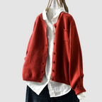 Sanne | Women's Cardigan V-Neck Chest Pocket Knit