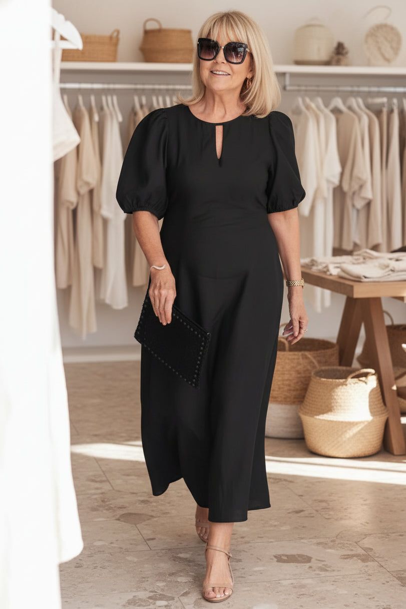 Lore | Women's Puff Sleeve Midi Dress – Dinner & Weekend Wear
