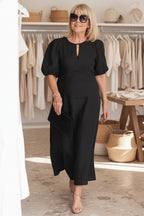 Lore | Women's Puff Sleeve Midi Dress – Dinner & Weekend Wear