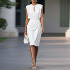 Luca | Women's Elegant V-Neck Midi Dress – Office to Cocktail