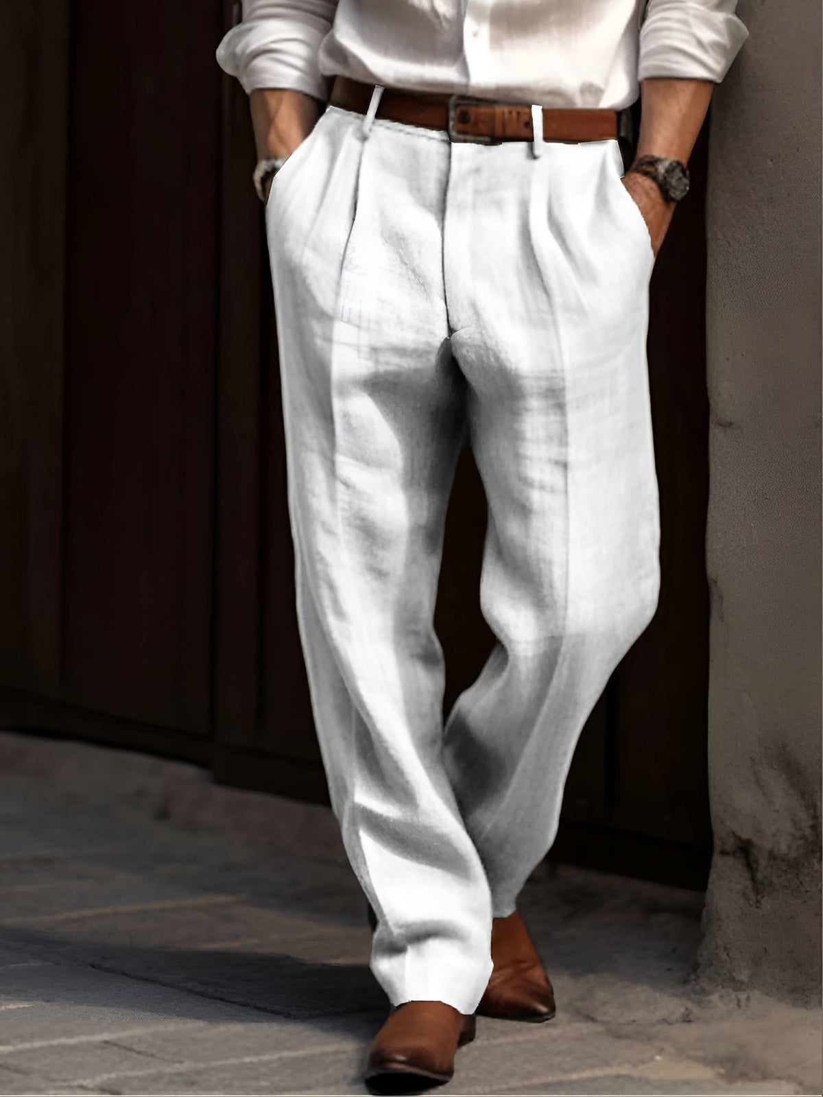 Selma | Men's Pleated Wide Leg Trousers