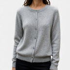 Charlotte | Women's Mink Cashmere Button-Up Sweater