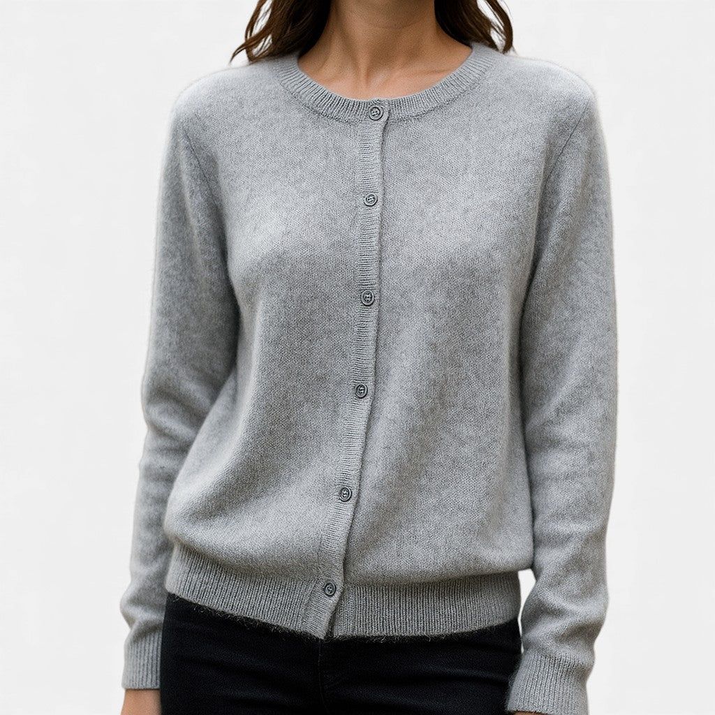 Charlotte | Women's Mink Cashmere Button-Up Sweater