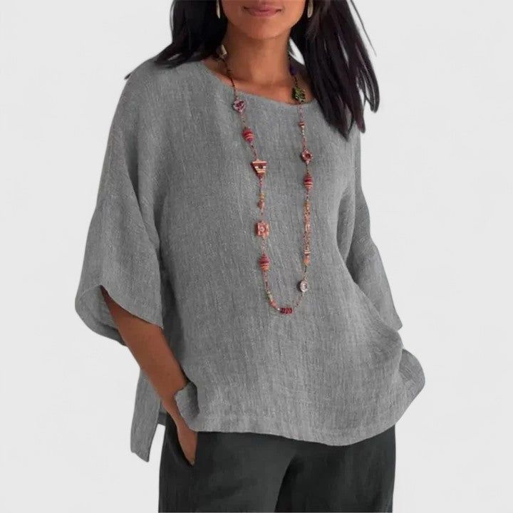 Ava | Women's Relaxed-Fit Round Neck Blouse