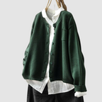 Sanne | Women's Cardigan V-Neck Chest Pocket Knit
