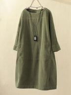 Maeve | Women's Textured Long Sleeve Midi Dress
