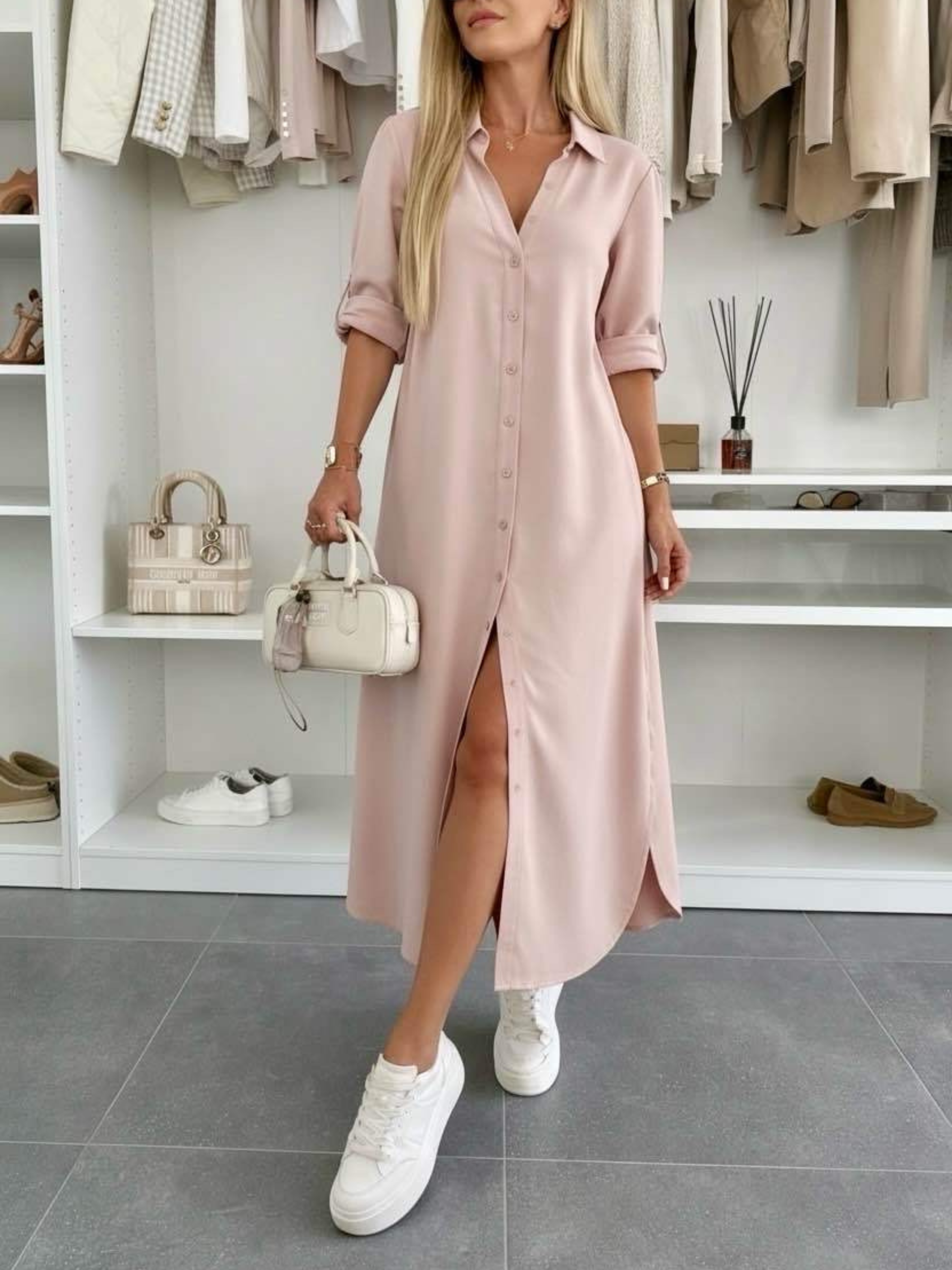 Luna | Women's Button Front Shirt Dress – Weekend Casual
