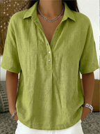 Juniper | Women's Relaxed-Fit Button Front Collar Shirt
