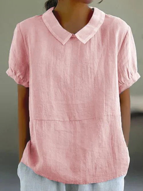 Willow | Women's Peter Pan Collar Short Sleeve Blouse