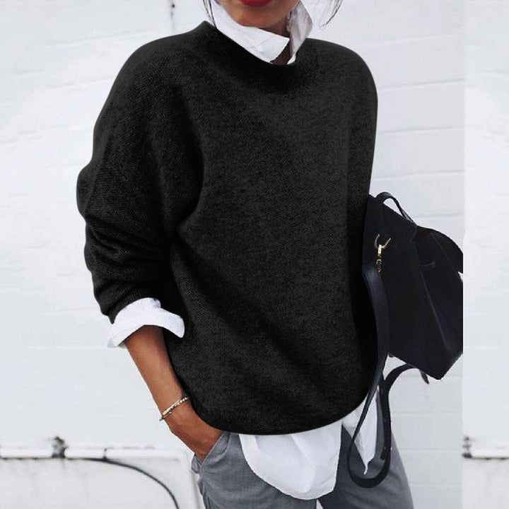 Oona | Women's Relaxed-Fit Crew Neck Sweater – Winter Layering