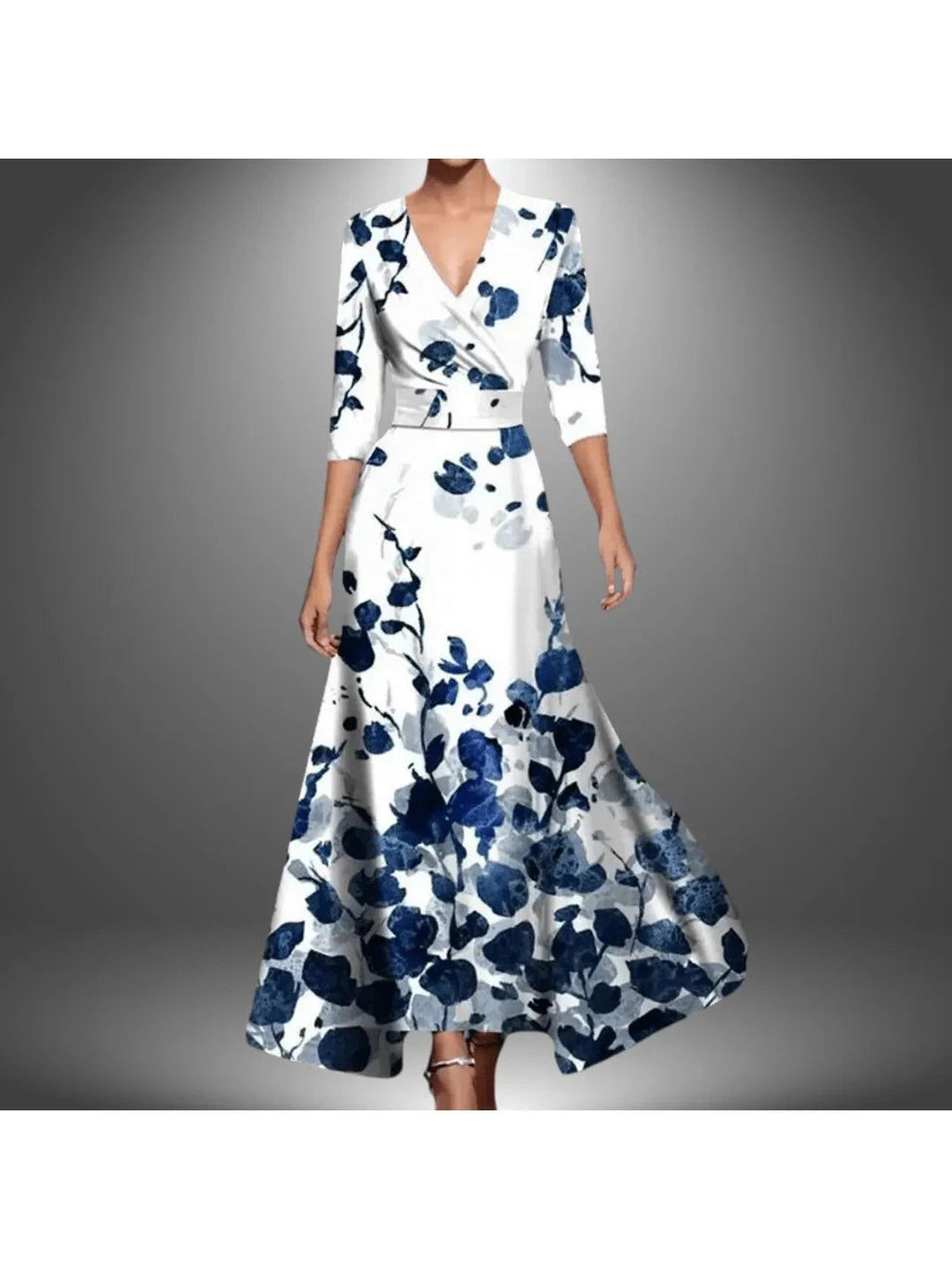 Iris | Women's Printed Wrap Dress with 3/4 Sleeve