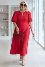 Lore | Women's Puff Sleeve Midi Dress – Dinner & Weekend Wear