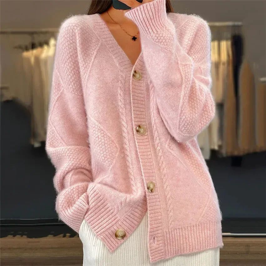 Nina | Women's Button Front Cardigan – Winter Layering