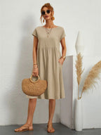 Emilie | Women's Short Sleeve A-Line Pocket Dress