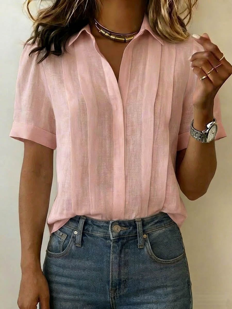 Isolde | Women's V-Neck Short Sleeve Blouse for Casual Outings