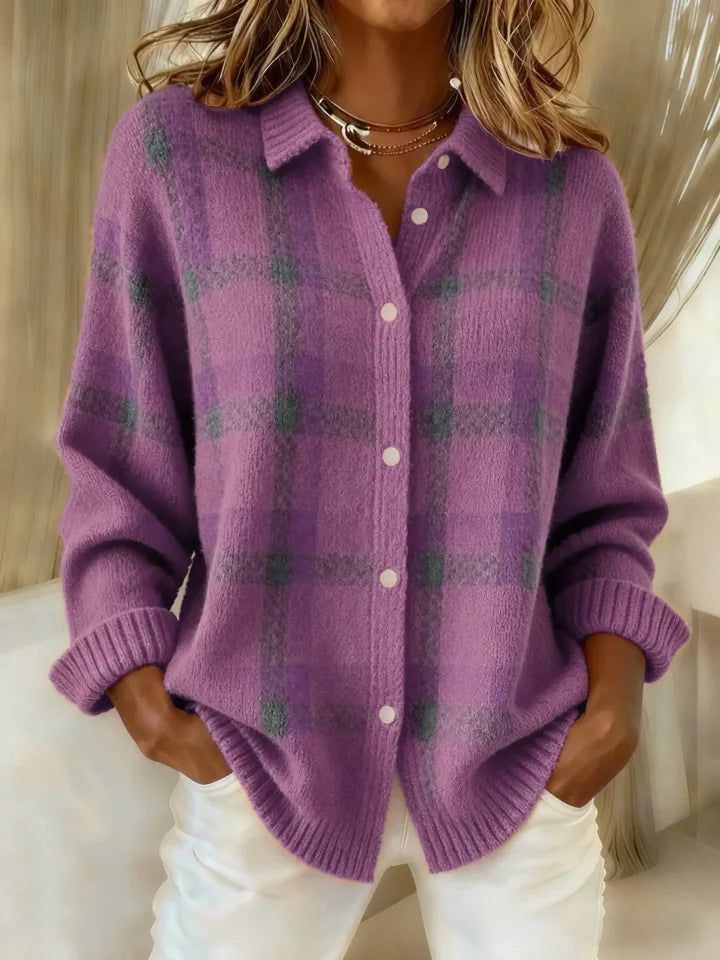 Sofie | Women's Button-Front Long Sleeve Knit Shirt