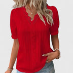 Beatrice | Women's V-Neck Short Sleeve Blouse