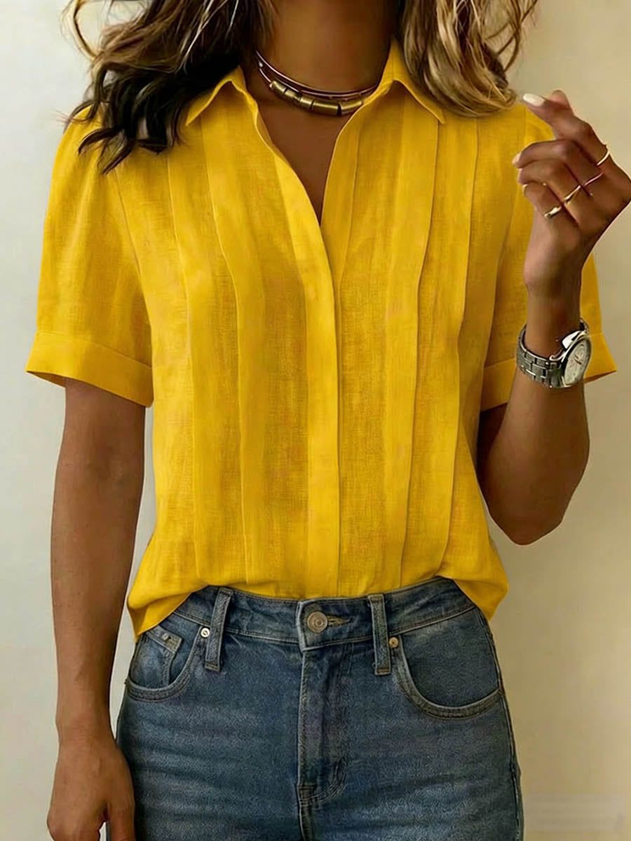 Isolde | Women's V-Neck Short Sleeve Blouse for Casual Outings