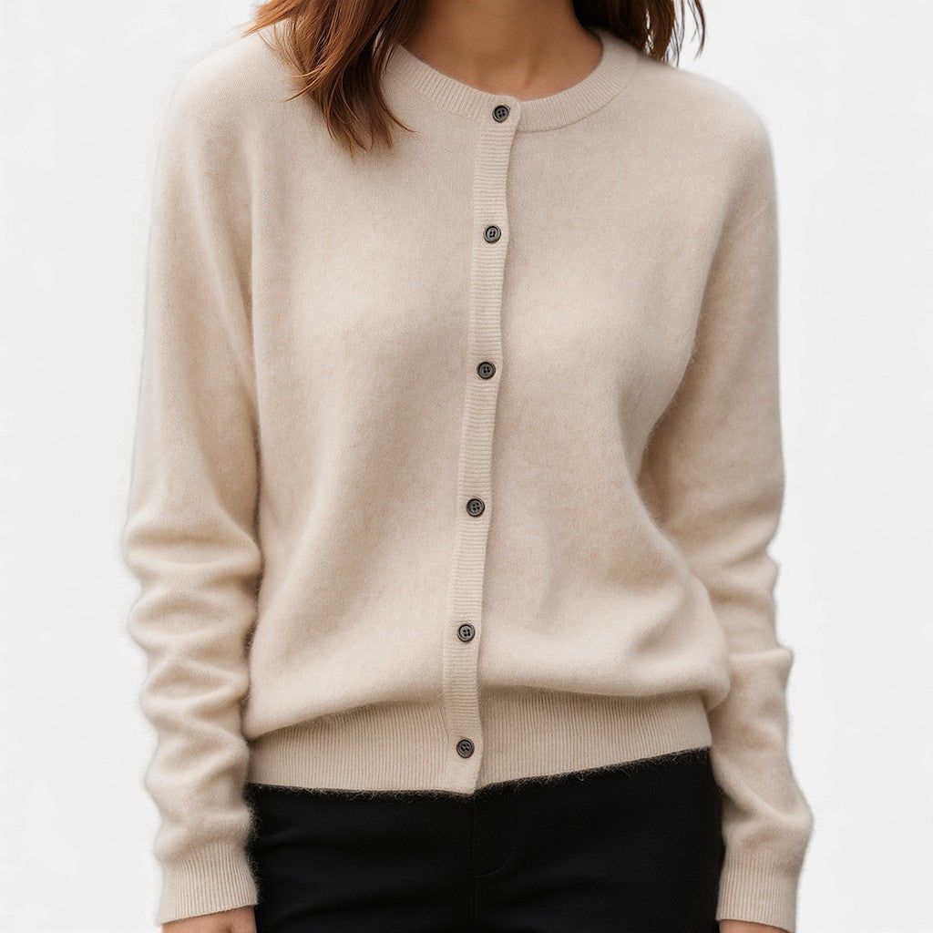 Charlotte | Women's Mink Cashmere Button-Up Sweater