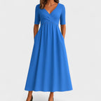 Georgina | Women's Pleated Wrap Midi Dress