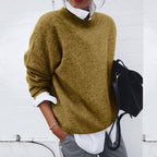 Oona | Women's Relaxed-Fit Crew Neck Sweater – Winter Layering