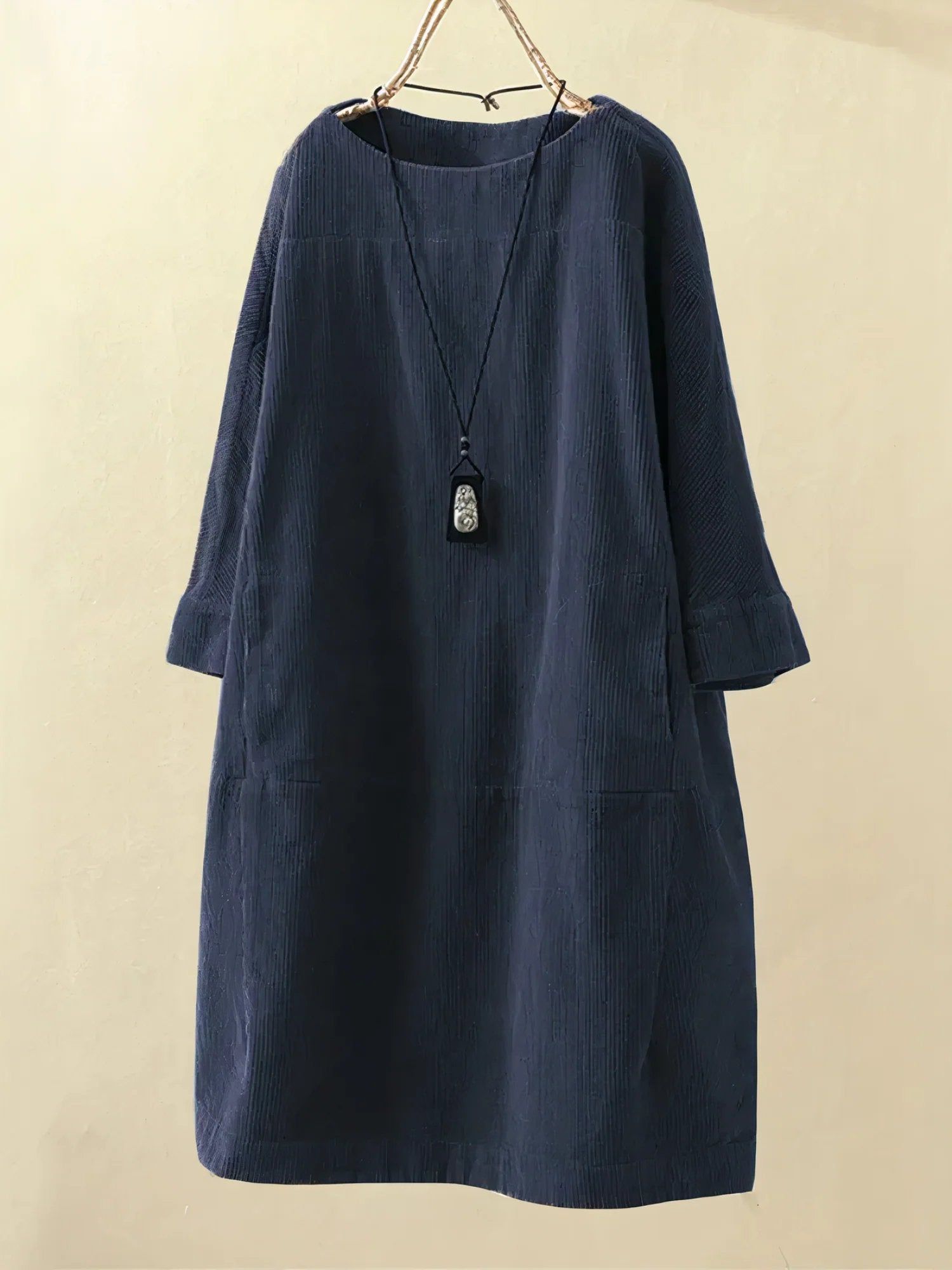 Maeve | Women's Textured Long Sleeve Midi Dress