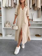 Luna | Women's Button Front Shirt Dress – Weekend Casual