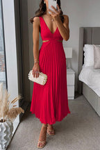 Coraline | Women's V-Neck Twist Front Midi Dress