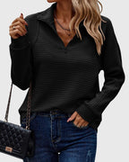 Quinn | Women's Half-Zip Turtleneck Sweater