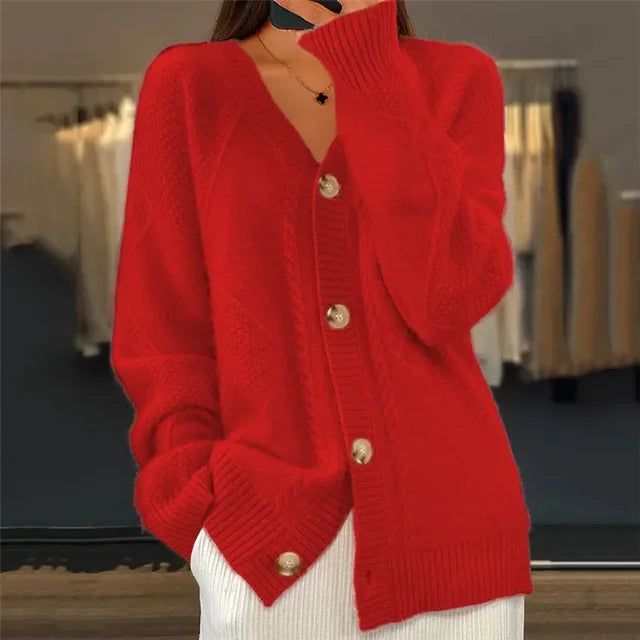 Nina | Women's Button Front Cardigan – Winter Layering