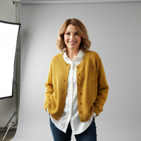 Sanne | Women's Cardigan V-Neck Chest Pocket Knit