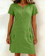 Katja | Women's A-Line Short Sleeve Midi Dress