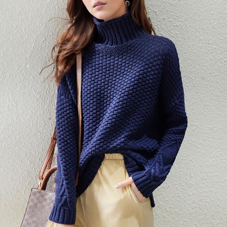 Rosalie | Women's Turtleneck Cable Knit Jumper