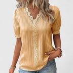 Beatrice | Women's V-Neck Short Sleeve Blouse
