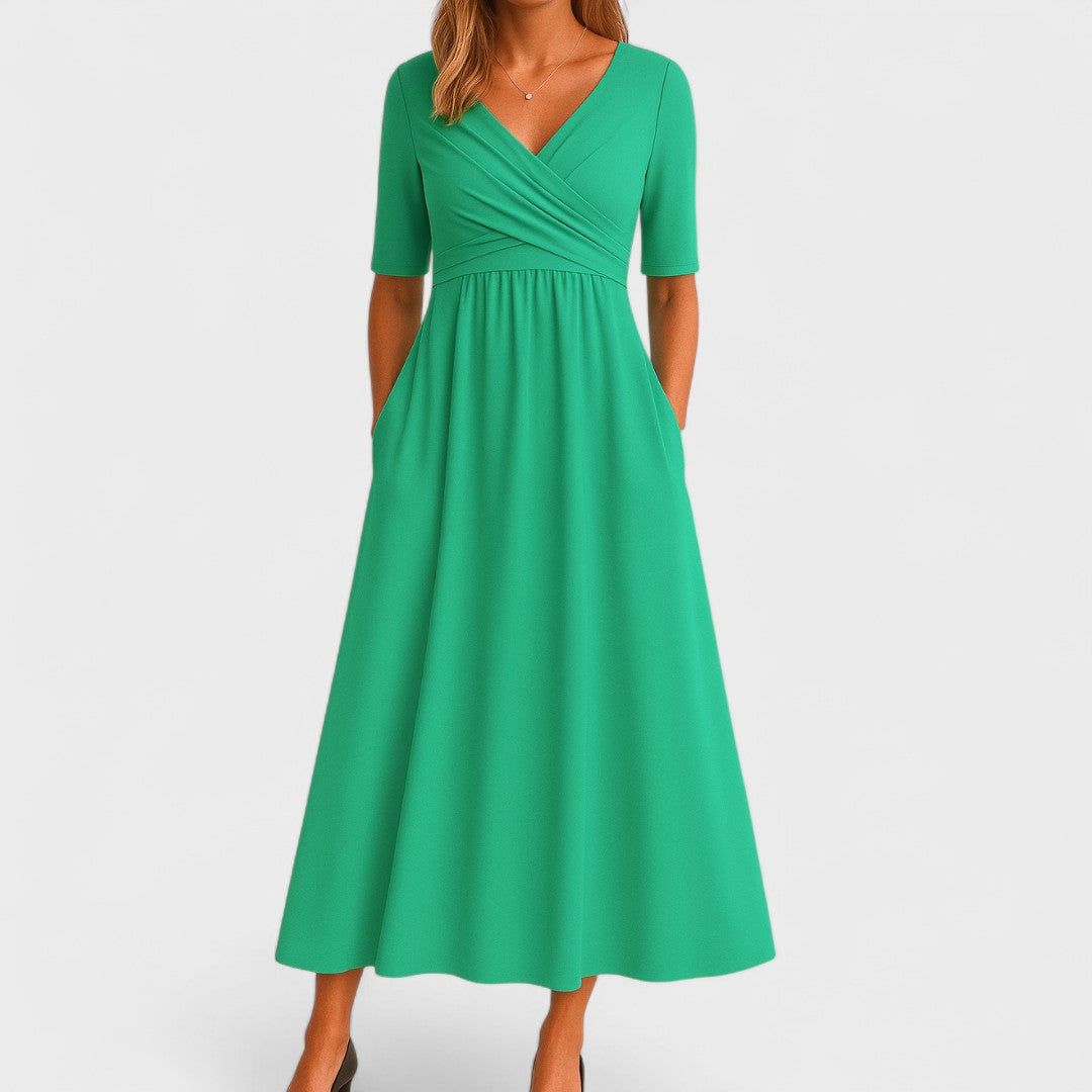 Georgina | Women's Pleated Wrap Midi Dress