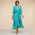 Louise | Women's V-Neck Waist-Tie Maxi Dress