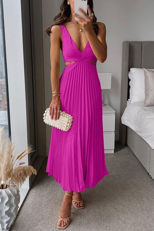 Coraline | Women's V-Neck Twist Front Midi Dress