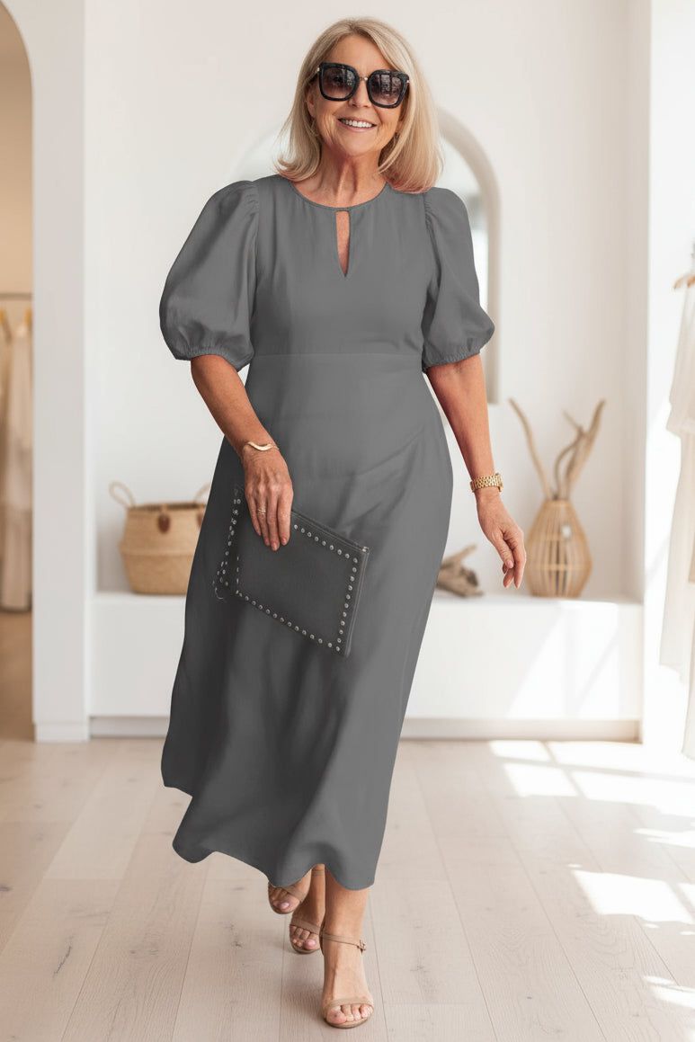 Lore | Women's Puff Sleeve Midi Dress – Dinner & Weekend Wear