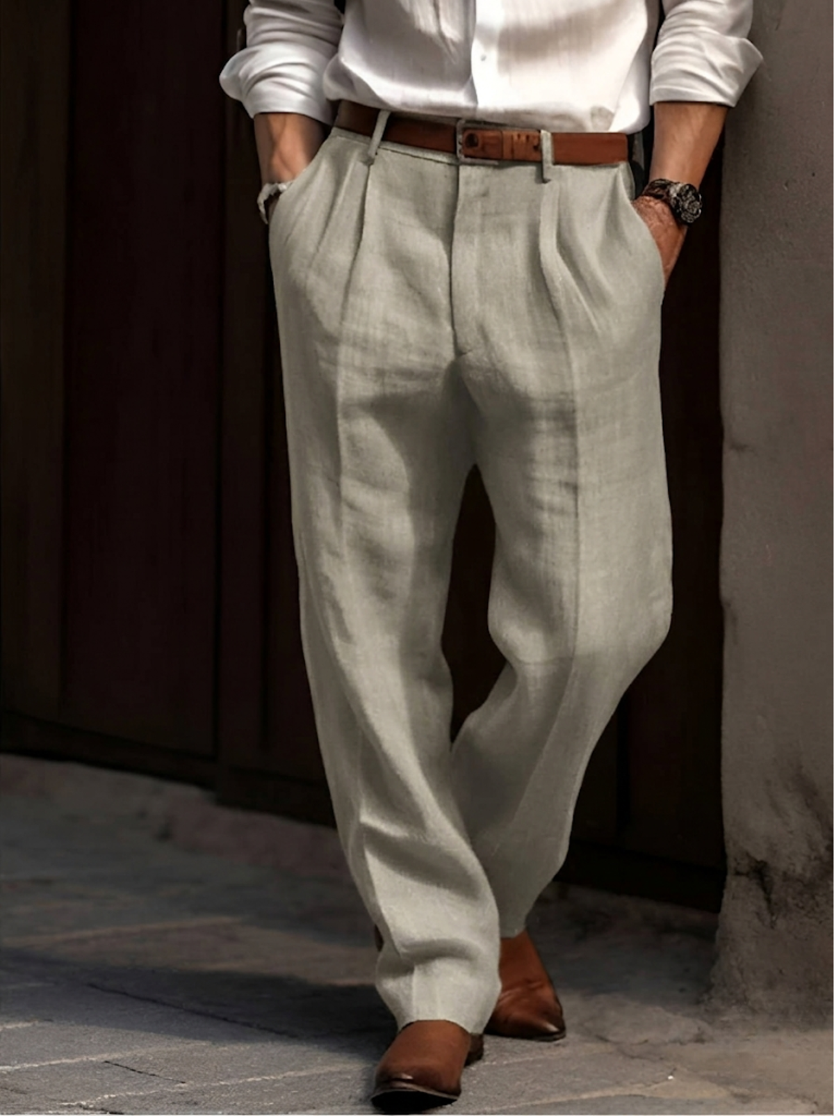 Selma | Men's Pleated Wide Leg Trousers