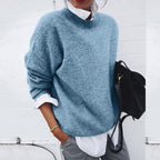 Oona | Women's Relaxed-Fit Crew Neck Sweater – Winter Layering
