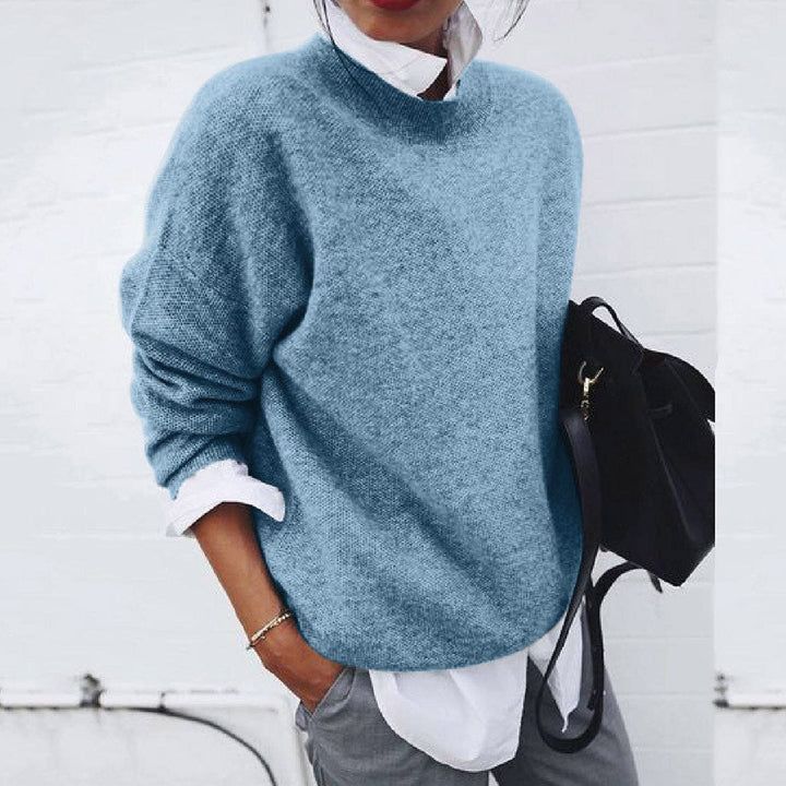 Oona | Women's Relaxed-Fit Crew Neck Sweater – Winter Layering