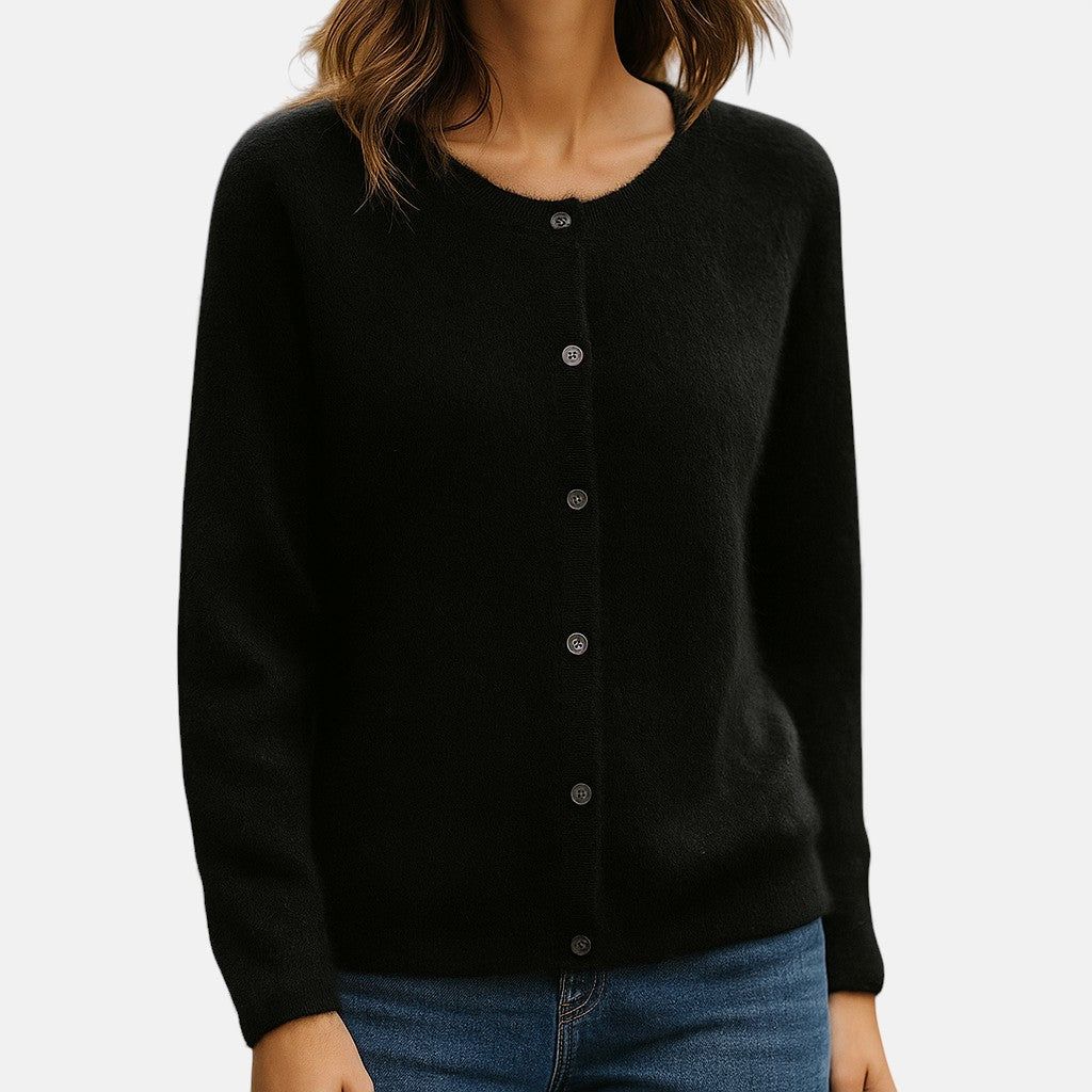 Charlotte | Women's Mink Cashmere Button-Up Sweater
