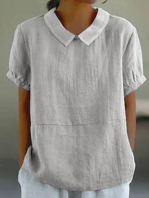 Willow | Women's Peter Pan Collar Short Sleeve Blouse