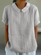 Willow | Women's Peter Pan Collar Short Sleeve Blouse